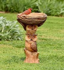 Outdoor Bird Bath Bowl Resin Pedestal