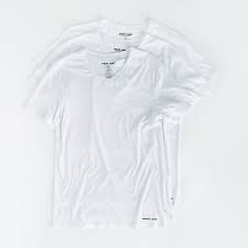 V Neck T Shirt Pack Of 3 White L Jared Lang