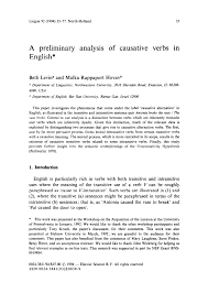 preliminary ysis of causative verbs
