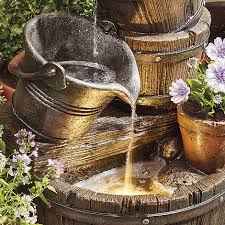 Cascading Barrel Water Feature And