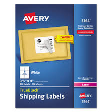 Shipping Labels W Trueblock Technology Laser Printers 3 33 X 4 White 6 Sheet 100 Sheets Box