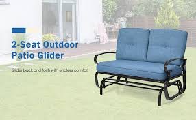 2 Seats Outdoor Swing Glider Chair With