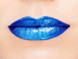 blue lips stock photo cadovnik