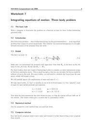 Worksheet 7 Integrating Equations Of
