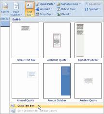 word 2007 working with text boxes