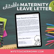 editable maternity leave letter to