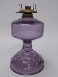 purple glass hurricane lamp base