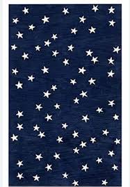 navy blue star hand tufted woolen