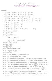 basic algebra math formulas ebook