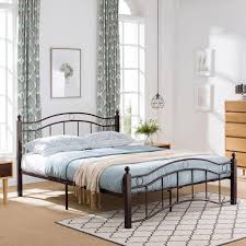 Noble House Yarel Contemporary Iron Queen Bed Frame Hammered Copper