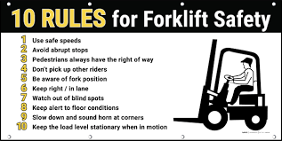 Forklift Safety 10 Rules Banner
