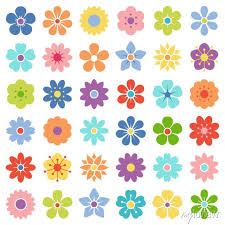 Flower Icon Collection Vector Pastel