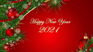 happy new year 2021 in red background