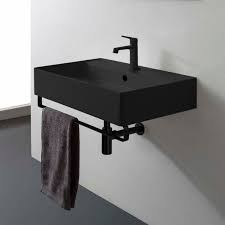 Matte Black Ceramic Wall Mounted Sink