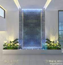 Tall Glass Waterwall Fountain Water