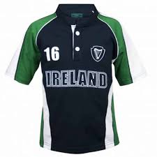 kids irish rugby shirt blue green