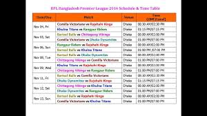 Bpl Bangladesh Premier League 2016 Schedule Time Table