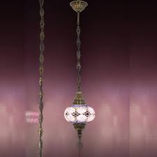 One Light Turkish Mosaic Hanging Lamp