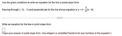 Line In Point Slope Form