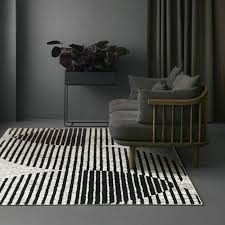 white geometric abstract floor rugs