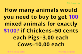 100 animals 100 dollars riddle answer - Thinkmad.in