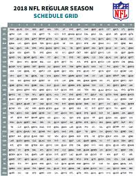 2019 Complete Nfl Schedule Grid Easy To Print And View