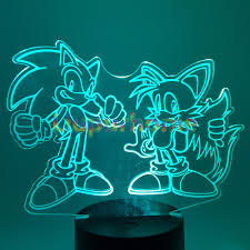 Us 13 39 25 Off Super Sonic 3d Visual Illusion Led Sonic The Hedgehog Night Lights Usb Led Light Lamp For Christmas Gift In Led Night Lights From