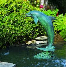 Garden Dolphin Bronze Water Fountain At
