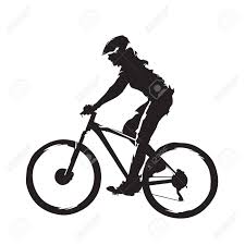 Femme En VTT, Silhouette Cycliste, Vue Latérale. Clip Art Libres De Droits , Vecteurs Et Illustration. Image 85189211.