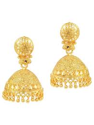 gold br jhumka earring