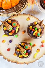 Find everything you need to celebrate thanksgiving. Thanksgiving Cupcakes With Cornucopia Toppers Sprinkle Some Fun