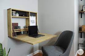 Folding desks are great for working from home in small spaces﻿. Diy Fold Down Wall Desk Diy Huntress