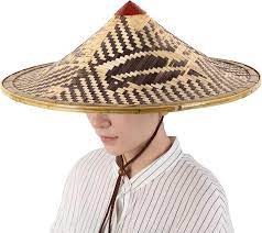Amazon.com: xihexi 中國竹帽東方亞洲日式花園魚錐形帽直徑19 英吋: 服裝，鞋子和珠寶
