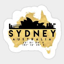 sydney australia skyline map art