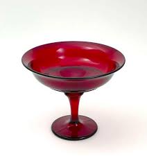 Antique Bohemian Ruby Red Glass Bowls