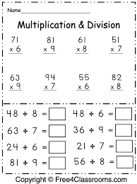 free 3rd grade math multiplication and