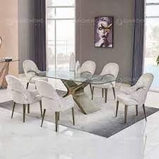 Rectangular Glass Top 6 Chairs Places