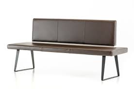 Kitchen table with bench and chairs at the condo. Modrest Union Modern Brown Leatherette Dining Bench