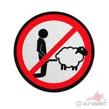 Patch No to molester sheep animal donkey horse ban goat 75mm # 38414 |  Alfashirt