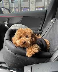 Black Quilted Dog Car Seat Waterproof