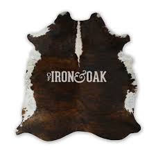 natural brindle cowhide of iron oak