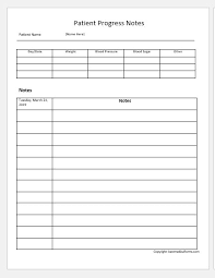 Patient Progress Notes Templates For Ms Word Printable Medical