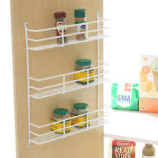 4.vertical spice cabinet door spices rack. Spice Rack 3 Tier White For Kitchen Cupboard Pantry Door Storage Ebay
