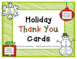 Holiday Thank You Cards Christmas Winter Holiday Note Card Templates
