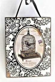 Metal Bird Cage Style Decorative Plaque