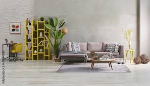 Decorative Grey Sofa And Wall