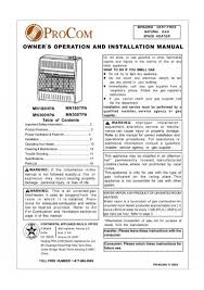 Owner S Manual Procom Heaters