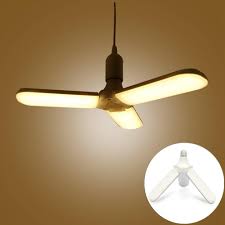Ac85 265v 45w E27 Warm White 2835 228 Led Foldable Fan Blade Angle Adjustable Indoor Light Bulb Sale Banggood Com