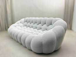 4 seater bubble sofa light grey