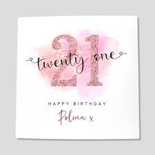 21st birthday card personalised for her